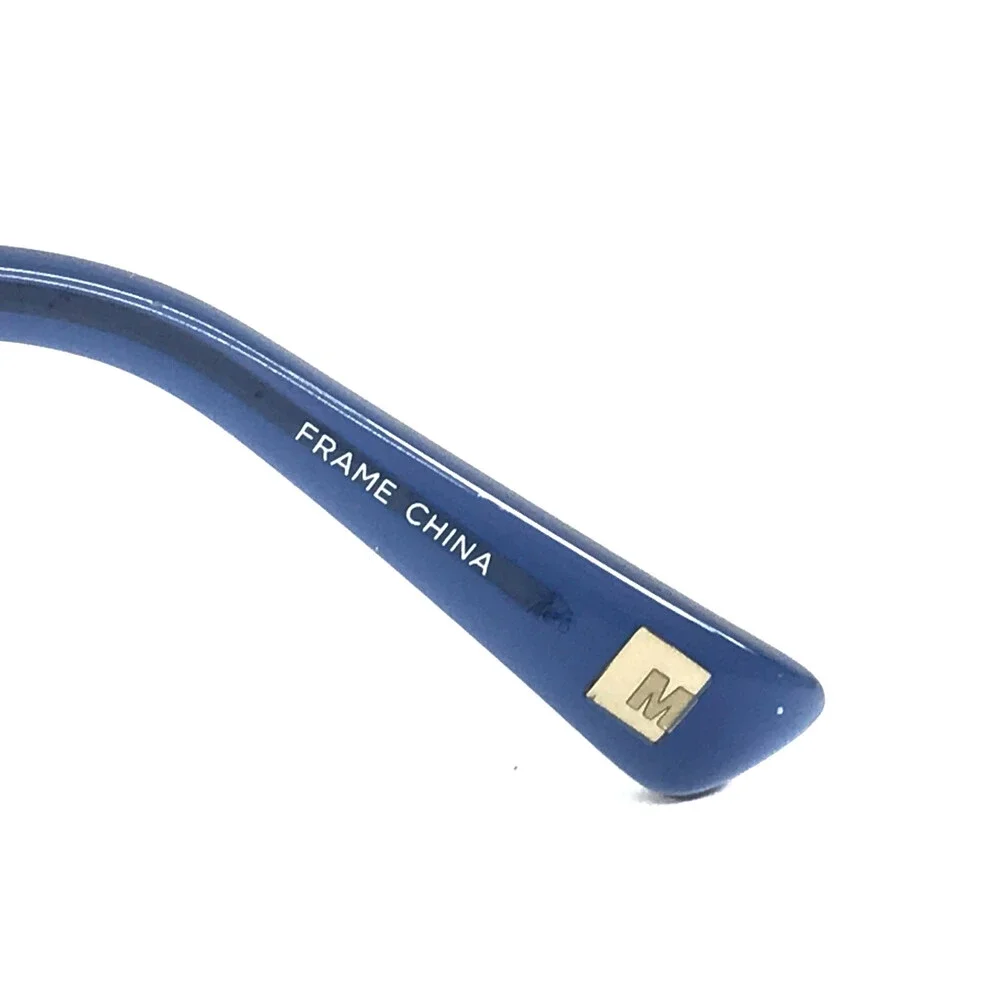 Marchon NYC Petite Eyeglasses Frames ROSEN 412 Blue Silver Rectangle 50-16-135